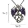 Mystical Purple Dragon Medieval Renaissance Pendant Necklace Mystical Purple Dragon Medieval Renaissance Pendant Necklace