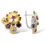 Santuzza Sunflower Drop Earrings Genuine 925 Sterling Silver Gorgeous Yellow Nano Cubic Zirconia Handmade Enamel Earring Jewelry For Women
