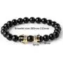 Joan Nunu Handmade 8mm Stone Beads Bracelets Set King Crown Tiger Charm Fashion Jewelry for Men Women