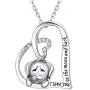 Girls Cute Piggy Jewelry 925 Sterling Silver Engraved'' I love you to the moon and back'' Delicate Hollow Heart Pendant Necklace (Labrador) Girls Cute Piggy Jewelry 925 Sterling Silver Engraved'' I love you to the moon and back'' Delicate Hollow Heart Pendant Necklace (Labrador)