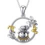 Rikelus 925 Sterling Silver Christmas Snowflake Pendant Necklace，Bell Necklace Christmas Jewelry Gifts for Women