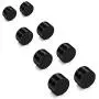 LOLIAS 4 Pairs 6-12mm Black Stainless Steel Magnetic Fake Gauges Earring Studs for Men Women Non Pierced Earrings