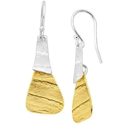 Silpada Combination Drop Earrings in Textured Brass & Sterling Silver Silpada Combination Drop Earrings in Textured Brass & Sterling Silver