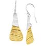 Silpada Combination Drop Earrings in Textured Brass & Sterling Silver