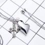 Fanery Sue Personalized Cremation Urn Necklace for Ashes Memorial Custom Heart Angel Wing Pendant