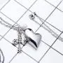 Fanery Sue Personalized Cremation Urn Necklace for Ashes Memorial Custom Heart Angel Wing Pendant