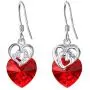 EleQueen 925 Sterling Silver CZ Love Heart Hook Dangle Earrings Made with Crystals Jewelry for Women