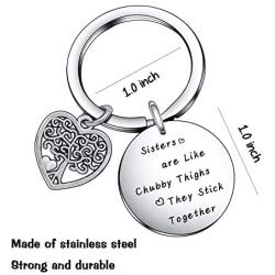 Funny Sister Keychain, Sibling Gifts, Cousin Bestie Keychain for Wedding Birthday Christmas Day Gift