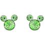 Disney Silver Plate Mickey Mouse Crystal Birthstone Stud Earrings