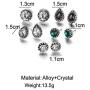 LittleB Vintage Crystal Stud Earring Sets Silver Dangle Earrings Water Drop Earrings Jewelry for Women and Girls