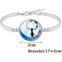 WKS Coraline Necklace Bracelet and Earring 3 Sets Movie Pendant Keyring Cosplay Jewelry Gift for Girls and Women, Silver, Medium