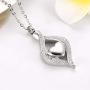 LuxglitterLin Teardrop Eye of My Heart Crystal Cremation Urn Necklace for Human Pet Ashes Holder Memorial Keepsake Pendant Jewelry