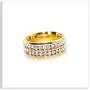 Xusamss Fashion Stainless Steel Double Row Iced Out Crystal Band Ring Xusamss Fashion Stainless Steel Double Row Iced Out Crystal Band Ring