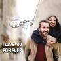 YFN I Love You Forever Sterling Silver Pendant Necklace Birthday Gift Jewelry 18Inch