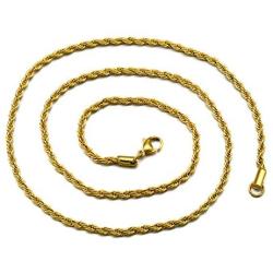 Hip Hop Width 3MM Rope Chain Necklace Fashion Gold Metal Twist Rope Chain Link Necklaces for Women Men Gifts Jewelry