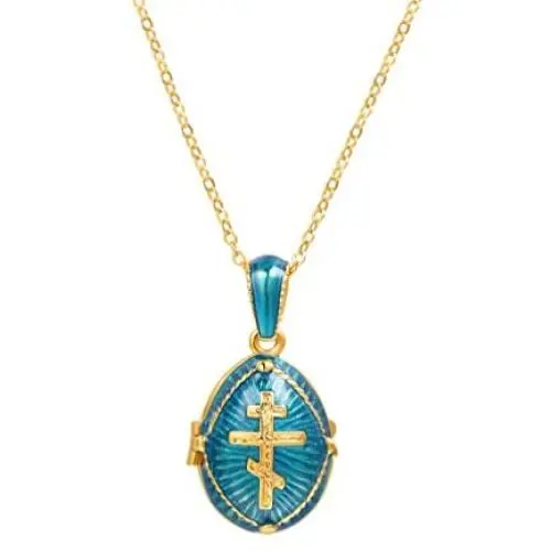 U7 Orthodox Cross Pendant & Chain 22'' 18K Gold Plated Enamel Message Necklace U7 Orthodox Cross Pendant & Chain 22'' 18K Gold Plated Enamel Message Necklace