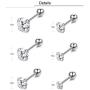 Hanpabum 12Pairs 16G Stainless Steel Cubic Zirconia Tragus Earrings for Women Girls Helix Stud Earring Body Piercing Jewelry Set