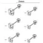 Hanpabum 12Pairs 16G Stainless Steel Cubic Zirconia Tragus Earrings for Women Girls Helix Stud Earring Body Piercing Jewelry Set
