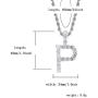 GUCY Tennis Letter Chain Initial Pendant Necklace Silver Personalized Name Chain Necklace for Women Men