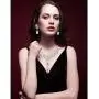 Hicarer Bridal Teardrop Cluster Crystal Jewelry Set for Women Necklace Earrings Wedding