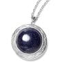 Shop LC Delivering Joy Locket Chain Pendant Necklace Women Jewelry for Gifts Stainless Steel Blue Goldstone Fashion Size 24''
