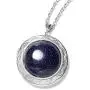 Shop LC Delivering Joy Locket Chain Pendant Necklace Women Jewelry for Gifts Stainless Steel Blue Goldstone Fashion Size 24''