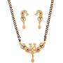 Touchstone Gold Tone Indian Bollywood Ethnic Pretty mangalsutra Necklace Set Jewelry for Women