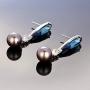 Kemstone Silver Plated Diamond and Pearl Dangle Earrings