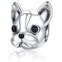 Linorui S925 Sterling Silver Bulldog Bead Charms Puppy Dog Animal Vintage Charms Fit European Snake Chain Bracelet and Necklace