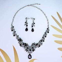 Mlouye Wedding Necklace Sets Earrings Teardrop Leaf Ribbon Vine Statement Jewelry Set