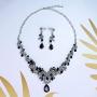 Mlouye Wedding Necklace Sets Earrings Teardrop Leaf Ribbon Vine Statement Jewelry Set