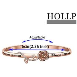 HOLLP The Originals Inspired Jewelry Vampire Girl Rose Bracelet Team Damon Since 1864 Bracelet Gift for TV Fans