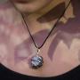 Charoite Pendant Wrapped Necklace – for Comfort Endurance Courage Support Loneliness Alienation Fear Compulsions - Authentic Stone on Adjustable Length Cord - Real Gemstone Chakra Healing Charm