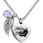 CharmSStory Always in My Heart Urn Necklace Cremation Jewelry Memorial Necklace for Human Ashes