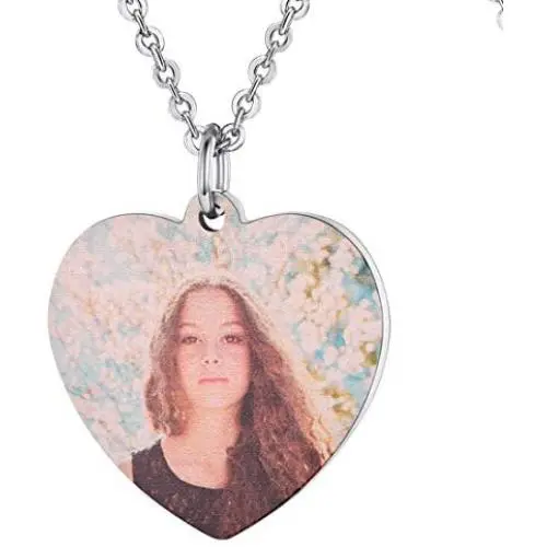 U7 Personalized Dog Tags Necklace with Chain Stainless Steel Text/Image Print Photo Custom Engraving Pendant, Gift for Men Women(Tag/Round/Heart) U7 Personalized Dog Tags Necklace with Chain Stainless Steel Text/Image Print Photo Custom Engraving Pendant, Gift for Men Women(Tag/Round/Heart)