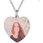 U7 Personalized Dog Tags Necklace with Chain Stainless Steel Text/Image Print Photo Custom Engraving Pendant, Gift for Men Women(Tag/Round/Heart)