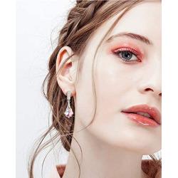 KesaPlan Crystal Earrings Dangle Earrings Crystal Drop Earrings for Girls, Sterling Silver Crystal Drop Earrings for Women