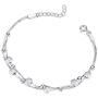 ESSIE ODILA Women 925 Sterling Silver Bracelet Boho Beach Dainty Dot Fashion Beads Chain Silver Ball CZ Bracelet for Women
