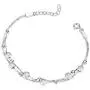 ESSIE ODILA Women 925 Sterling Silver Bracelet Boho Beach Dainty Dot Fashion Beads Chain Silver Ball CZ Bracelet for Women