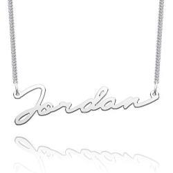 CLY Jewelry Name Necklace of Silver Plated Custom Made with Personalized Gift for Women Girls Couple