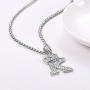 JewelBeauty Alphabet Crowned Initial Necklace Iced Out King Crown Cubic Zirconia Letter Pendant 24'' Rope Chain Necklaces, from A to Z