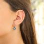 SHABLOOL Earring Sterling Silver 925 With Light Blue Cabochon Opal Gemstone Cradled Jewel Earrings Handmade Jewelry Woman Beautiful Fine Detailing An Essential Gift For Her Birthday Mothers Day