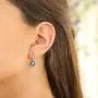 SHABLOOL Earring Sterling Silver 925 With Light Blue Cabochon Opal Gemstone Cradled Jewel Earrings Handmade Jewelry Woman Beautiful Fine Detailing An Essential Gift For Her Birthday Mothers Day