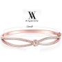 Angelady Rose Gold Plated Wide Bangle Bracelet for Women Girls, Infinity Lucky Endless Bangle, Birthday for Mom Wife Girlfriend Daughter