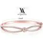 Angelady Rose Gold Plated Wide Bangle Bracelet for Women Girls, Infinity Lucky Endless Bangle, Birthday for Mom Wife Girlfriend Daughter