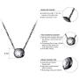 555Jewelry Stainless Steel Round CZ Solitaire Sparkly Bezel Pendant Necklace