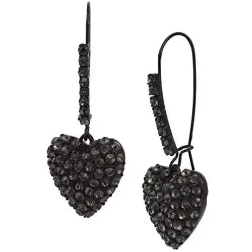 Betsey Johnson Pave Heart Dangle Earrings Betsey Johnson Pave Heart Dangle Earrings