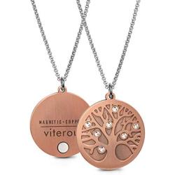 VITEROU Designed Magnetic Pure Copper Therapy Tree of Life Necklace with Elegant Crystals Pain Relief for Neck Arthritis Migraine Headaches Shoulders and Back,3500 Gauss