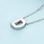 Initial Pendant Necklace Stainless Steel Letters Script Name Monogram Necklaces (D)