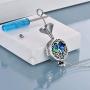 Tree of Life Urn Necklaces for Ashes Sterling Silver Abalone Shell Gymnastics Tree of Life Cremation Jewelry for Ashes Memory Jewelry for Women Men